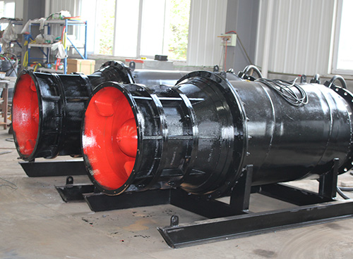 What is the direction of the axial flow pump?